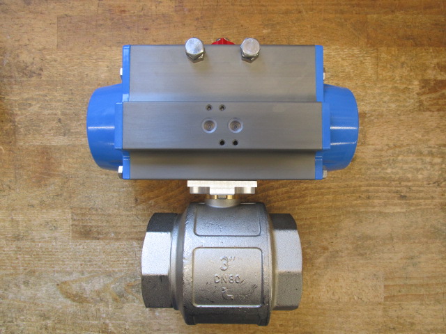Ball valve 3" U 100 SR-F07-V17 2/2-W pneum. spring force